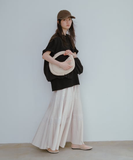 taffeta pleated skirt/2color