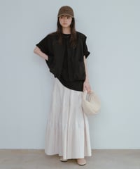 taffeta pleated skirt/2color