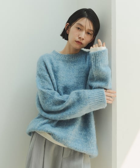 mohair blend mixed color knit/4color