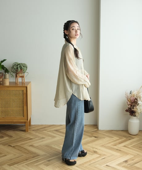 soft sheer blouse/2color