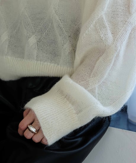 patterned mesh knit/2color