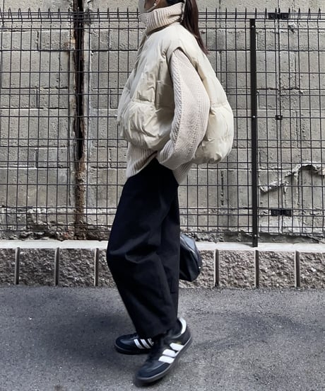 wide tapered pants/3colors