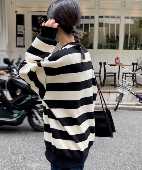 wide border pullover/2color