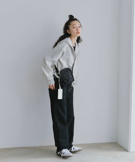 double zip short hoodie/3color