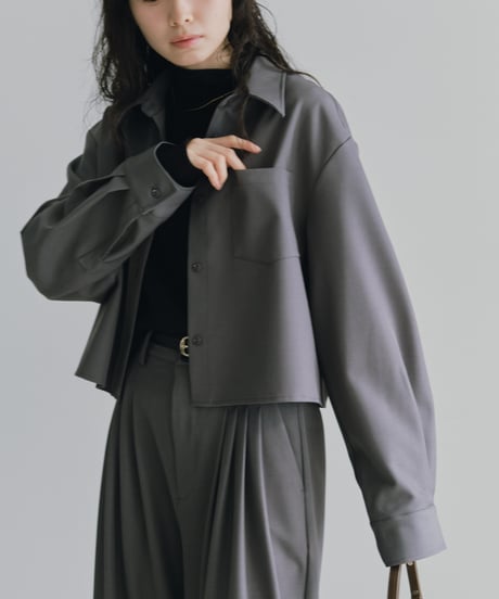 cropped drape shirts（セットアップ対応)/2color