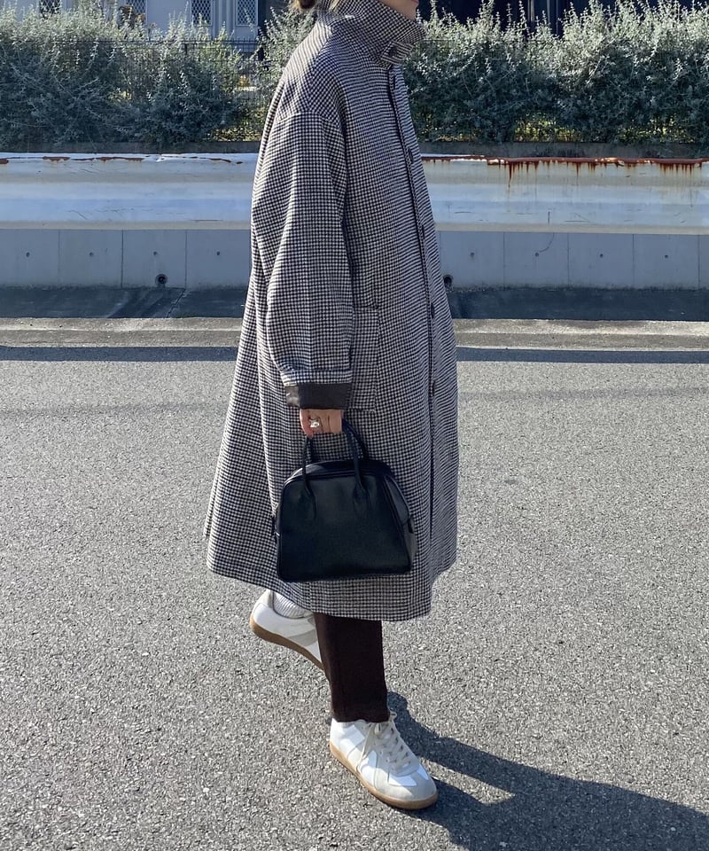 wool mix soutien collar plaid coat〈送料無料〉 | F A