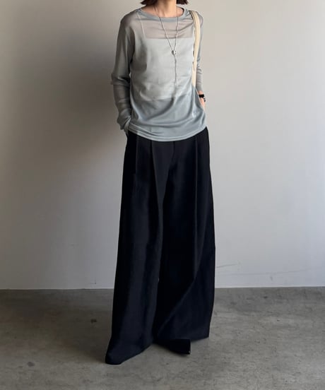 two tuck tencel wide slacks/2size/3color
