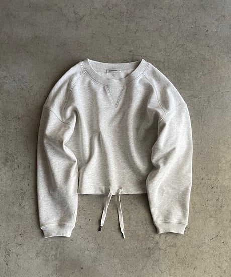 drawstring cropped sweat/3color