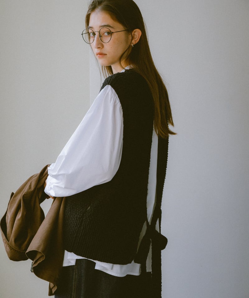 back open knit vest/2color | F A S H I R U