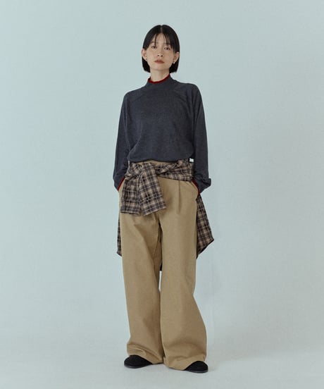 tuck wide chino pants/2color/2size