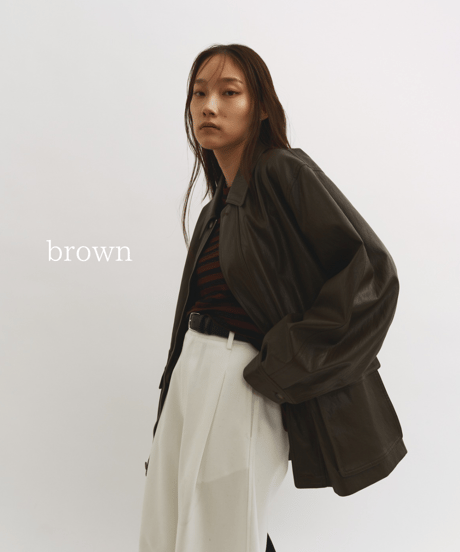 【FINE】synthetic leather jacket/3color ＜送料無料＞