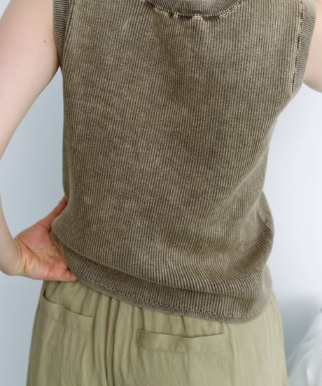 stone wash rib tank top