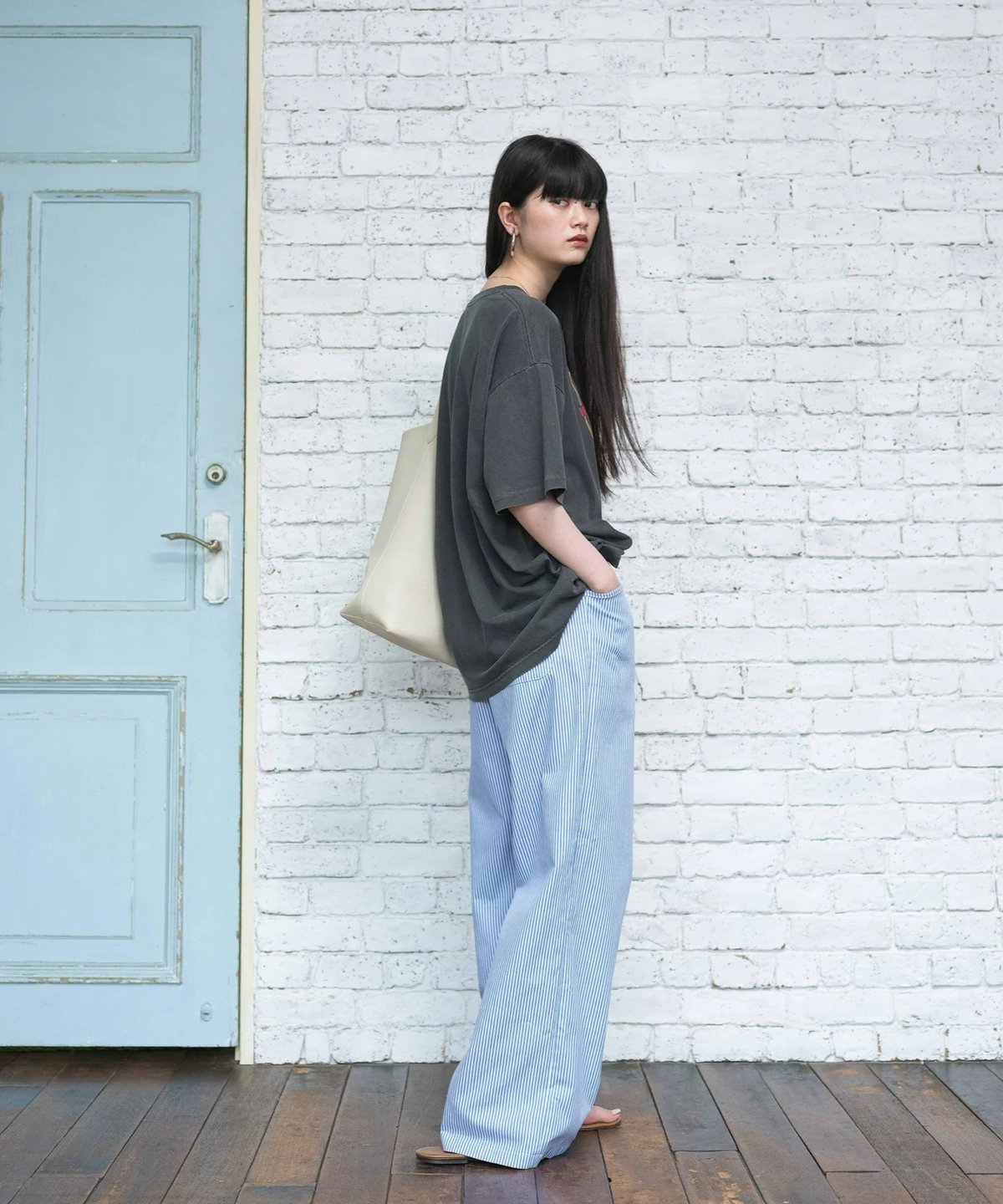 stripe easy pants | F A S H I R U