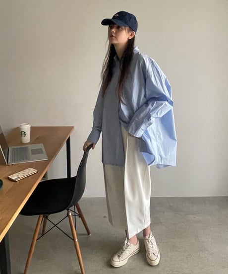 oversized blue shirt