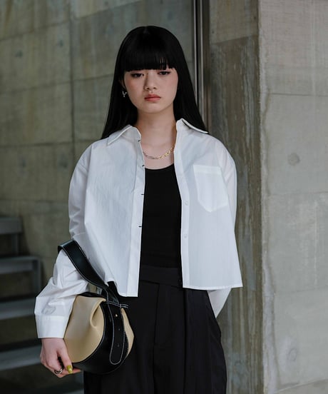 nylon cropped shirt/2color