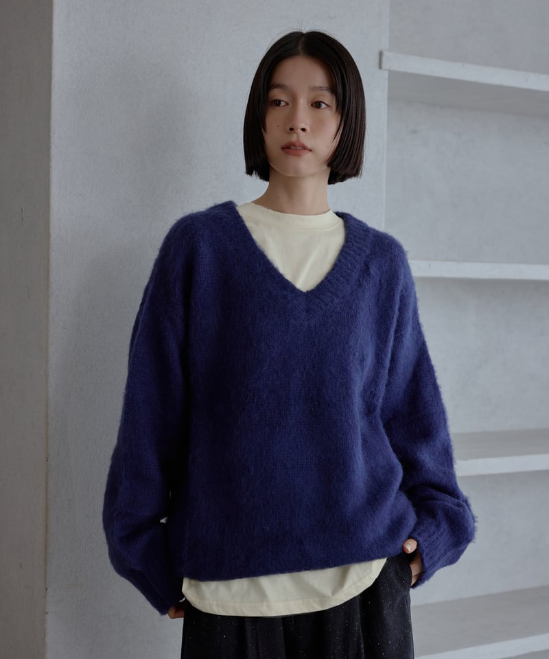 アスパラ　新品未使用epa mohair V neck knit\"IV\" アスパラ様専用 新品未使用epa mohair V neck knit