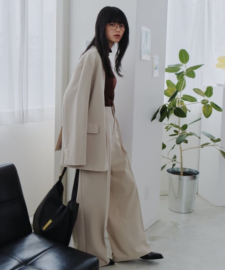 collarless jacket / 2color（セットアップ対応）