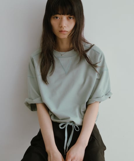 drawstring sweat tee／3color