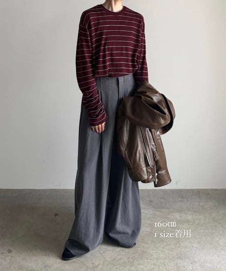 two tuck tencel wide slacks/2size/3color