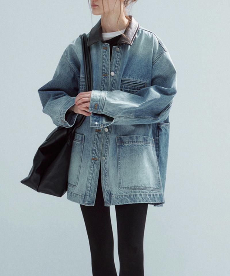 vintage collar denim jacket/2color | F A S H I R U