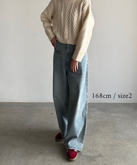loose denim pants/2size