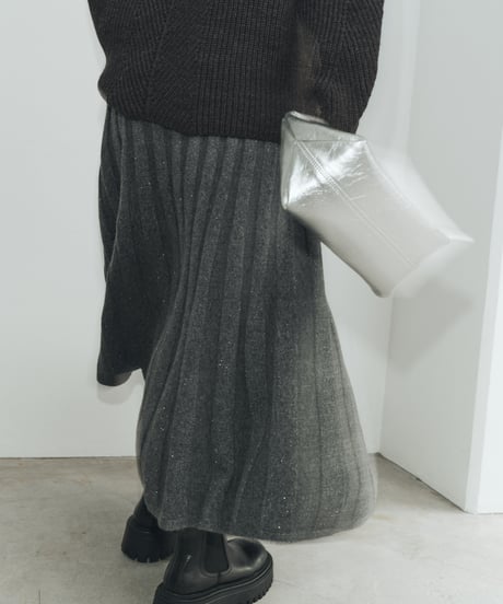 【FINE】wool wide rib knit skirt/2color