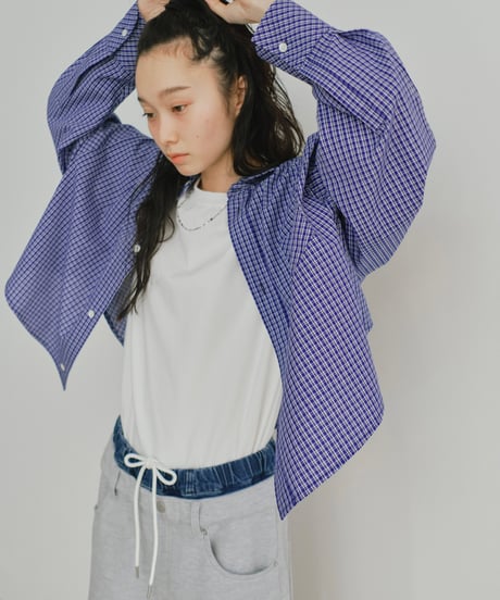 denim layered jogger pants/2color/2size