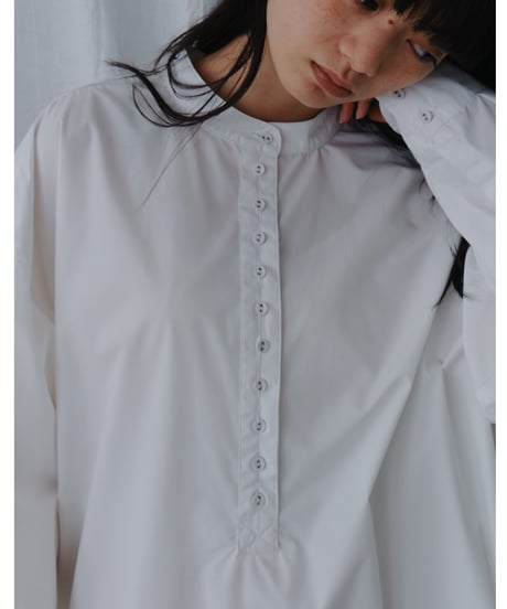 band collar shirt dress