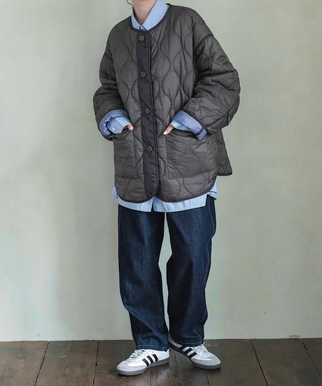 bicolor quilting jacket/2colors