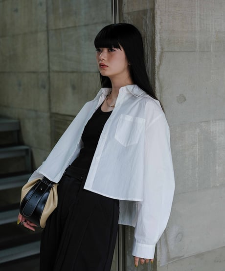 nylon cropped shirt/2color