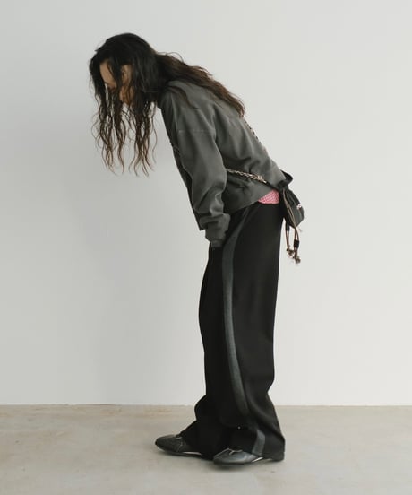 line curve sweat pants/2color