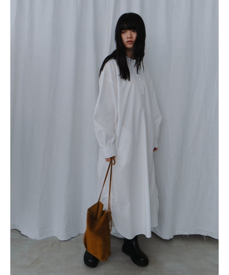 band collar shirt dress