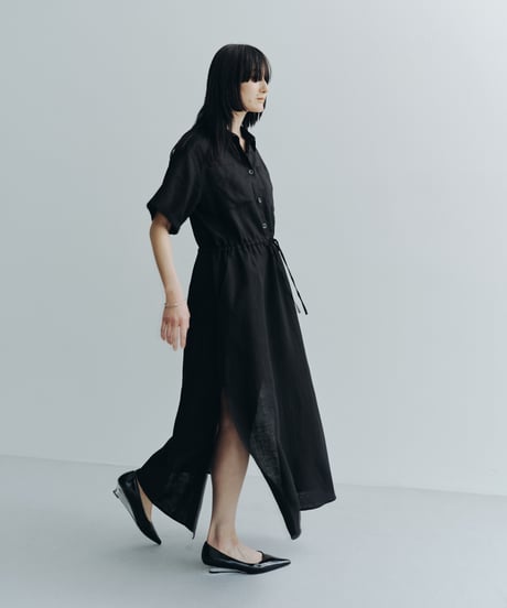 【FINE】tencel linen shirt dress