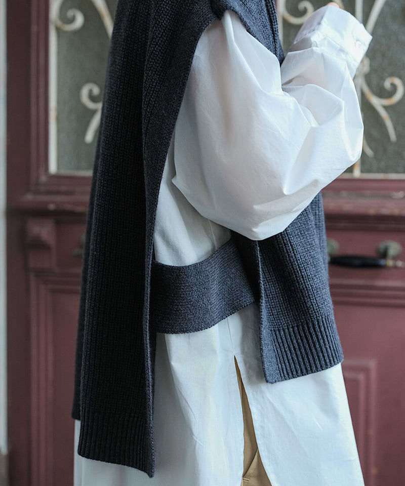 half zip knit vest/3color | F A S H I R U