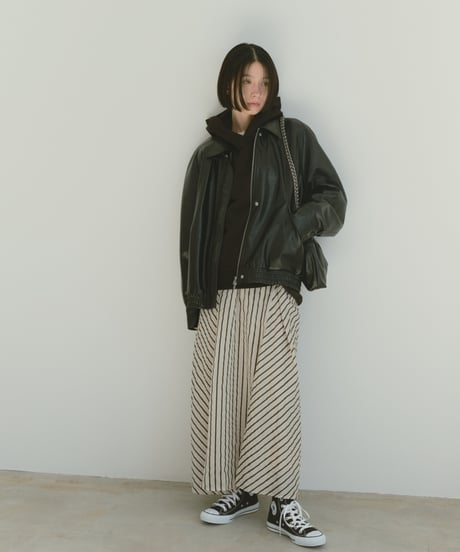 stripe flare skirt