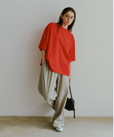 gingham check easy pants