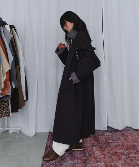 reversible balmacaan long coat / 2color