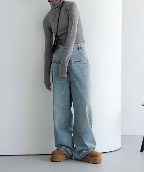loose denim pants/2size