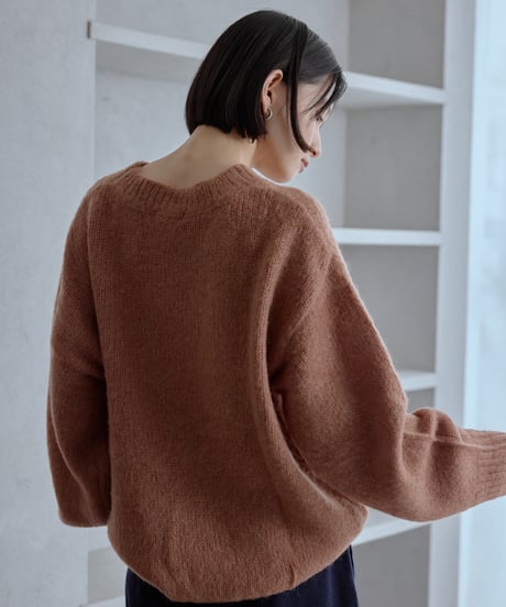 mohair blend mixed color knit/4color