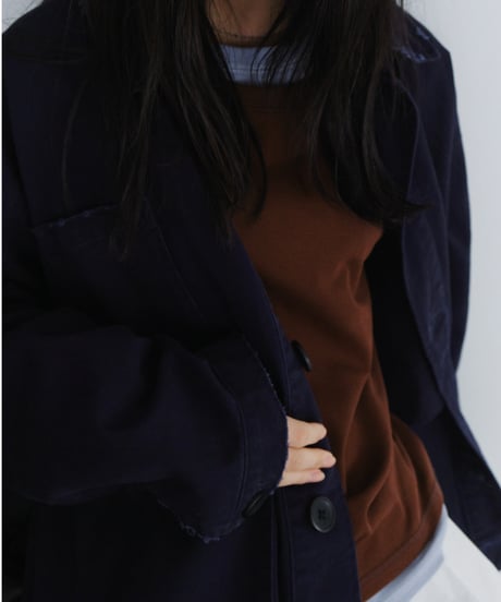 distressed twill jacket / 2color