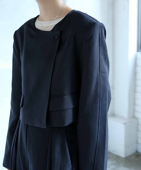 collarless jacket set up/3color/2size