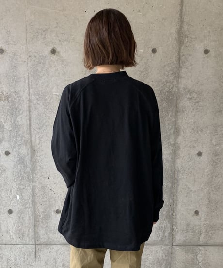 raglan sleeve cotton long cut sew/3color