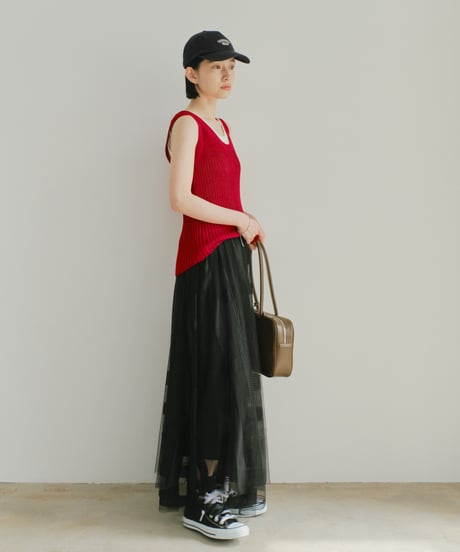 airy line tulle skirt/2color