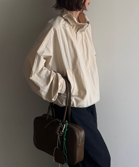 gather stand collar track jacket / 2color
