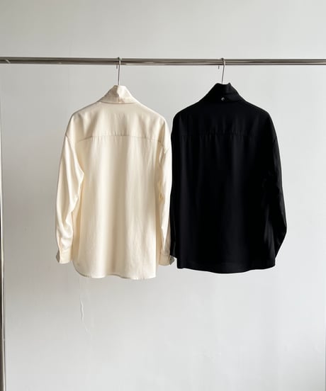 【FINE】wrap stand collar shirt / 2color