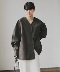 cotton v neck blouse/3color