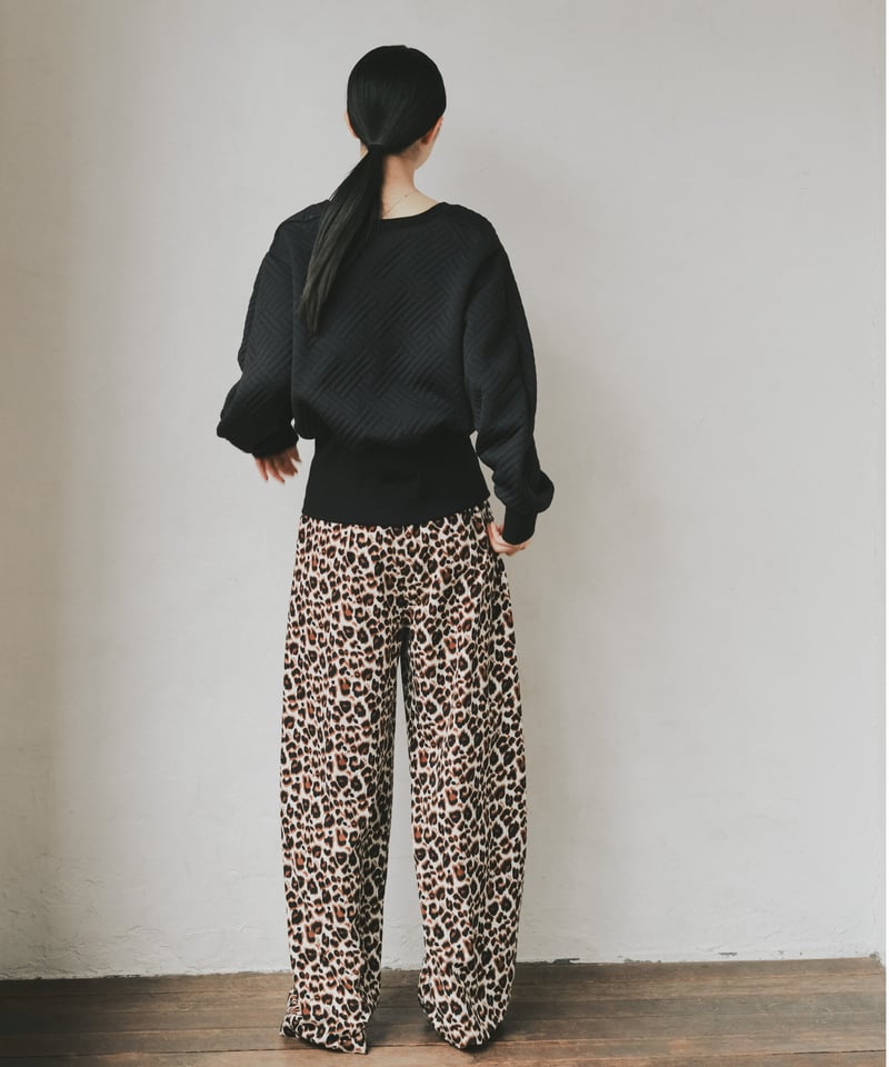 fashiru シルクタッチルーズパンツ レオパード silk touch loose pants/3color | F A S H I R U