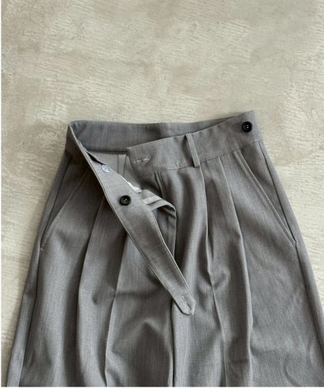 adjustable waist tuck slacks / 2color / 3size