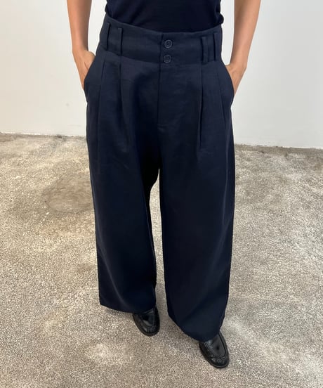 【FINE】linen wide tuck pants/2size