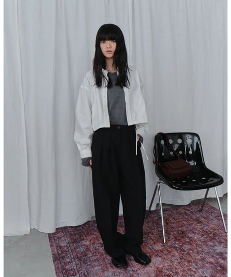 drawstring hem loose shirt / 2color